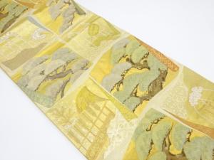 巻物に松・能道具模様織り出し袋帯